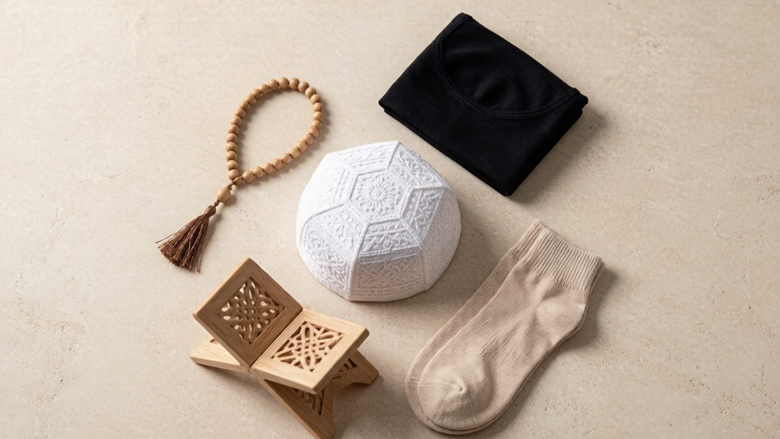 Wholesale Islamic accessories flat lay