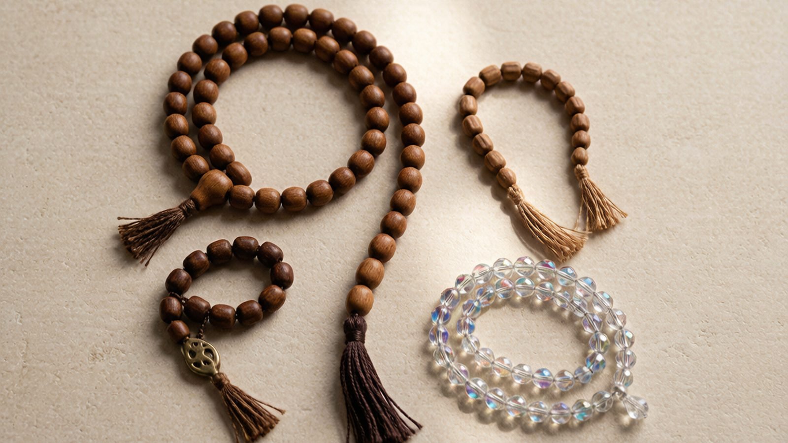 Wholesale tasbih prayer beads flat lay