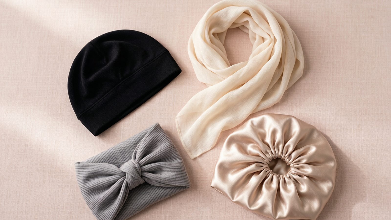 Wholesale women's headwear flat lay